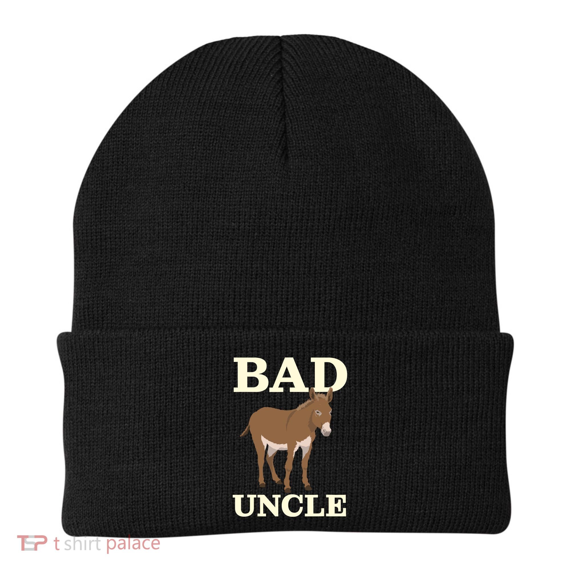 Bad Uncle Funny Uncle Donkey Uncles Gift Beanie