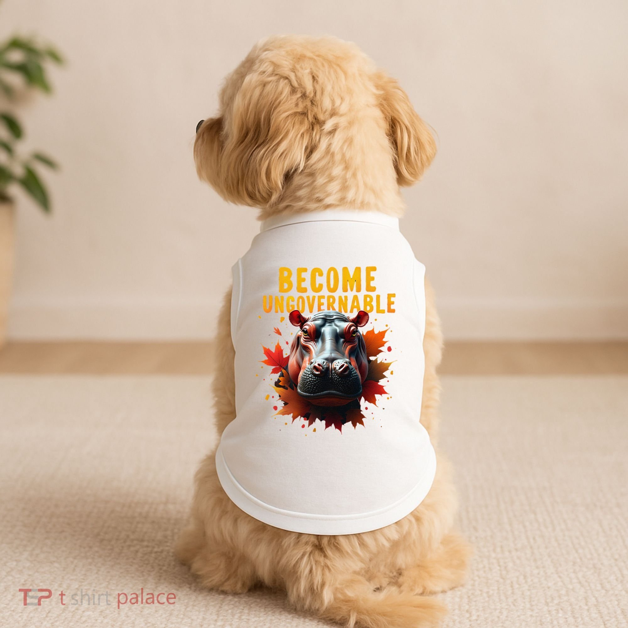 Become Ungovernable Funny Baby Hippo Moo Deng Funny Groovy Doggie Tank