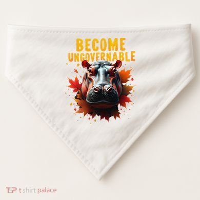 Become Ungovernable Funny Baby Hippo Moo Deng Funny Groovy USA-Made Doggie Bandana