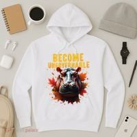 Become Ungovernable Funny Baby Hippo Moo Deng Funny Groovy Hoodie thumb 3