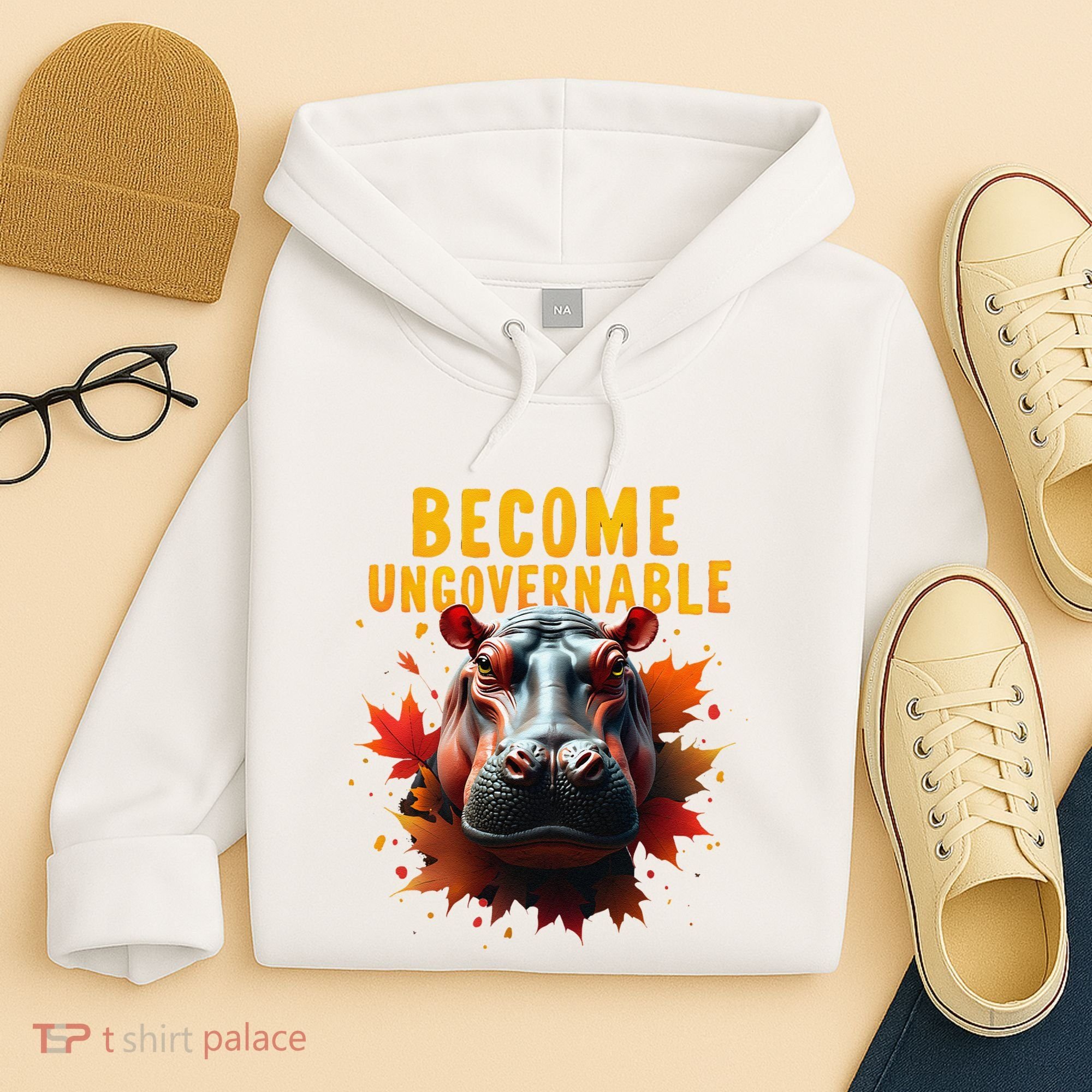 Become Ungovernable Funny Baby Hippo Moo Deng Funny Groovy Hoodie