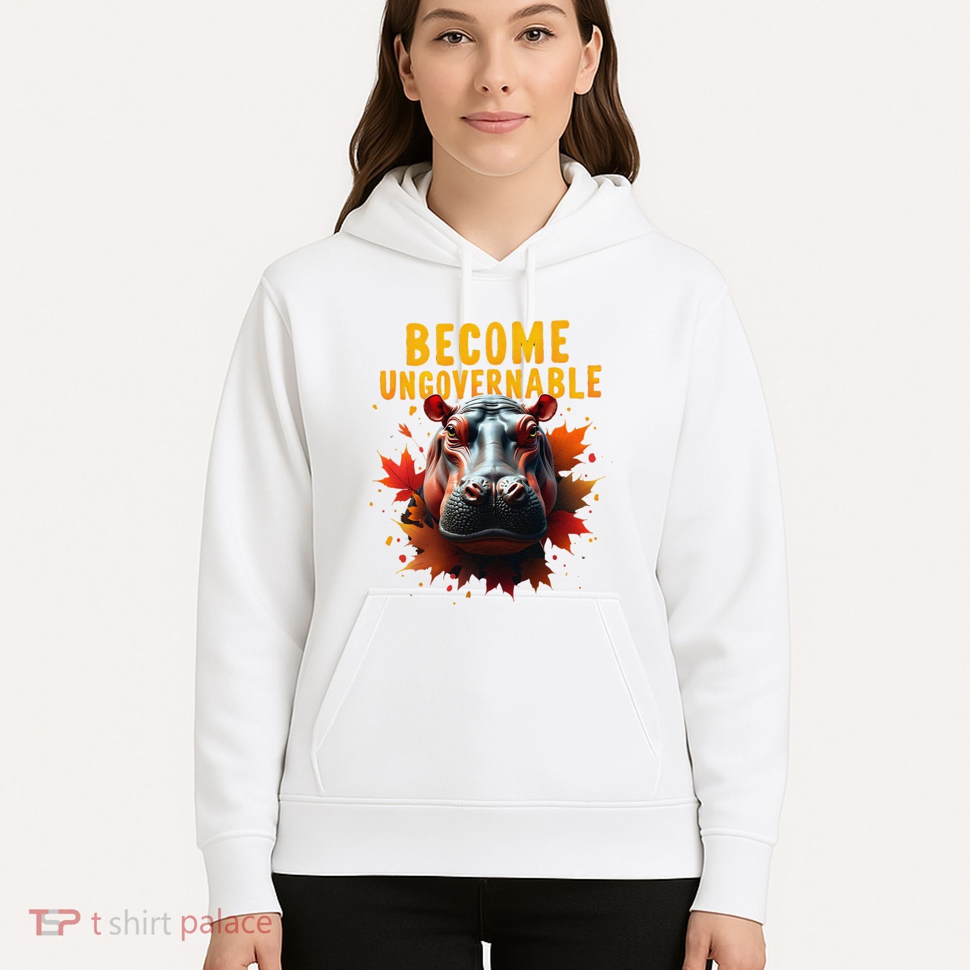 Become Ungovernable Funny Baby Hippo Moo Deng Funny Groovy Hoodie