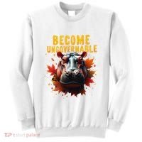 Become Ungovernable Funny Baby Hippo Moo Deng Funny Groovy Sweatshirt thumb 0