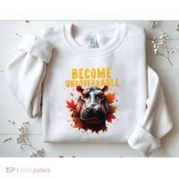 Become Ungovernable Funny Baby Hippo Moo Deng Funny Groovy Sweatshirt thumb 2