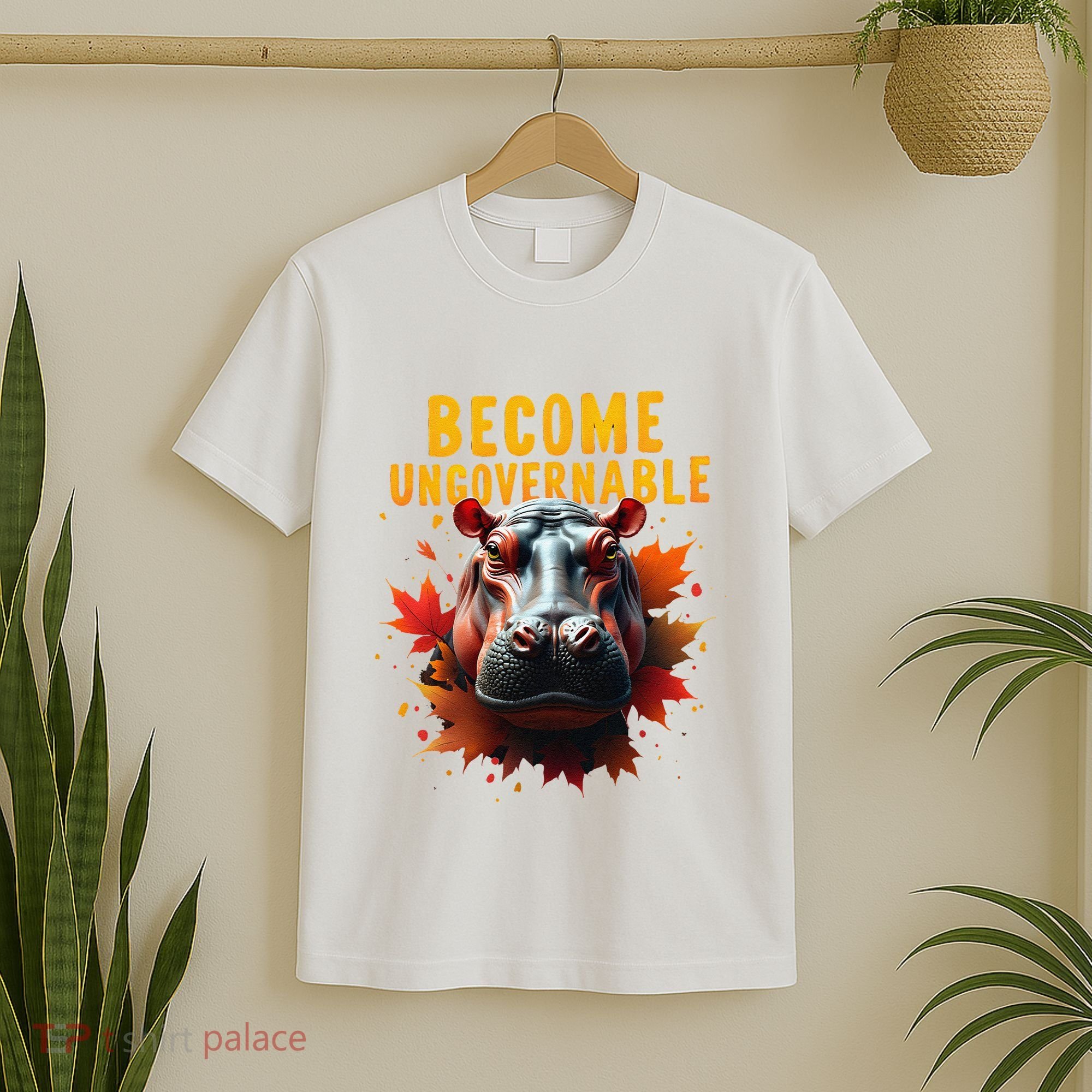 Become Ungovernable Funny Baby Hippo Moo Deng Funny Groovy T-Shirt