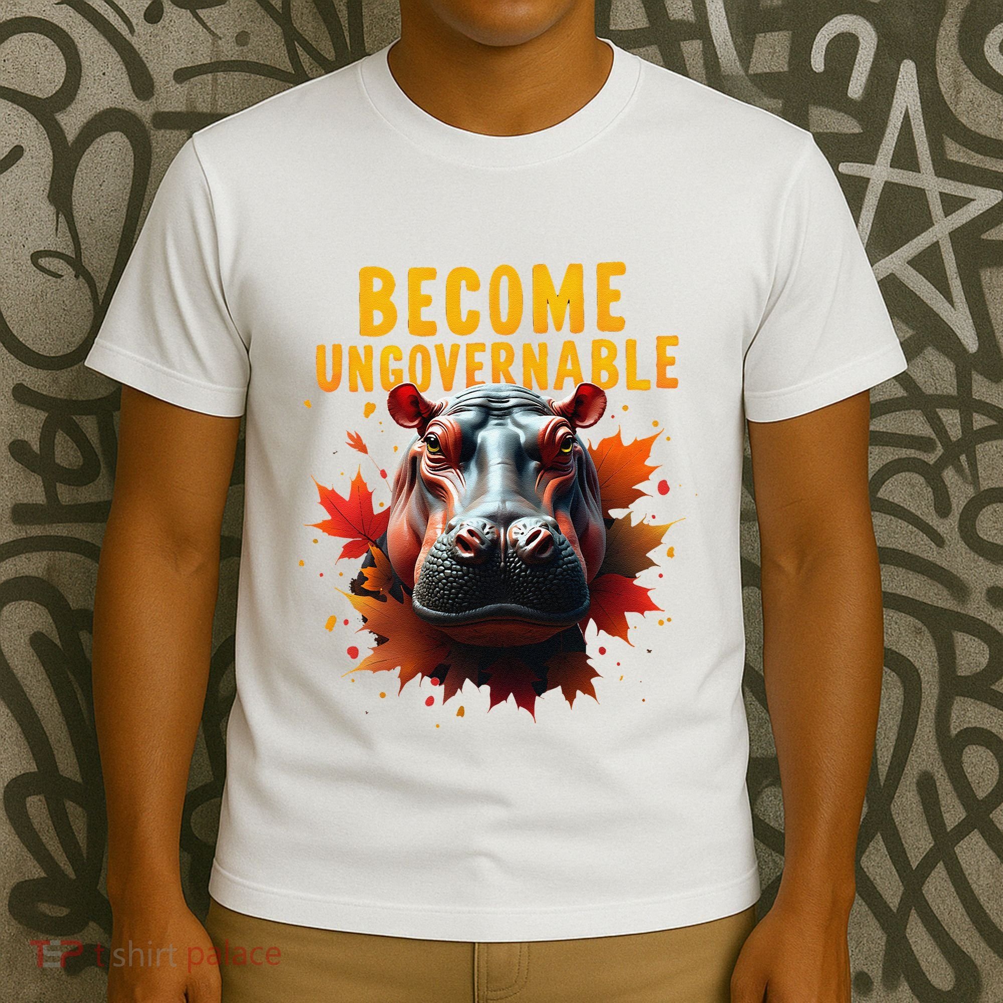 Become Ungovernable Funny Baby Hippo Moo Deng Funny Groovy T-Shirt
