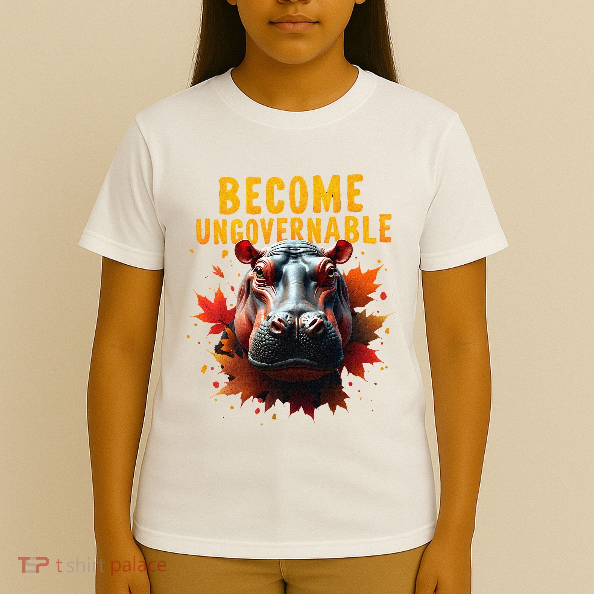 Become Ungovernable Funny Baby Hippo Moo Deng Funny Groovy T-Shirt
