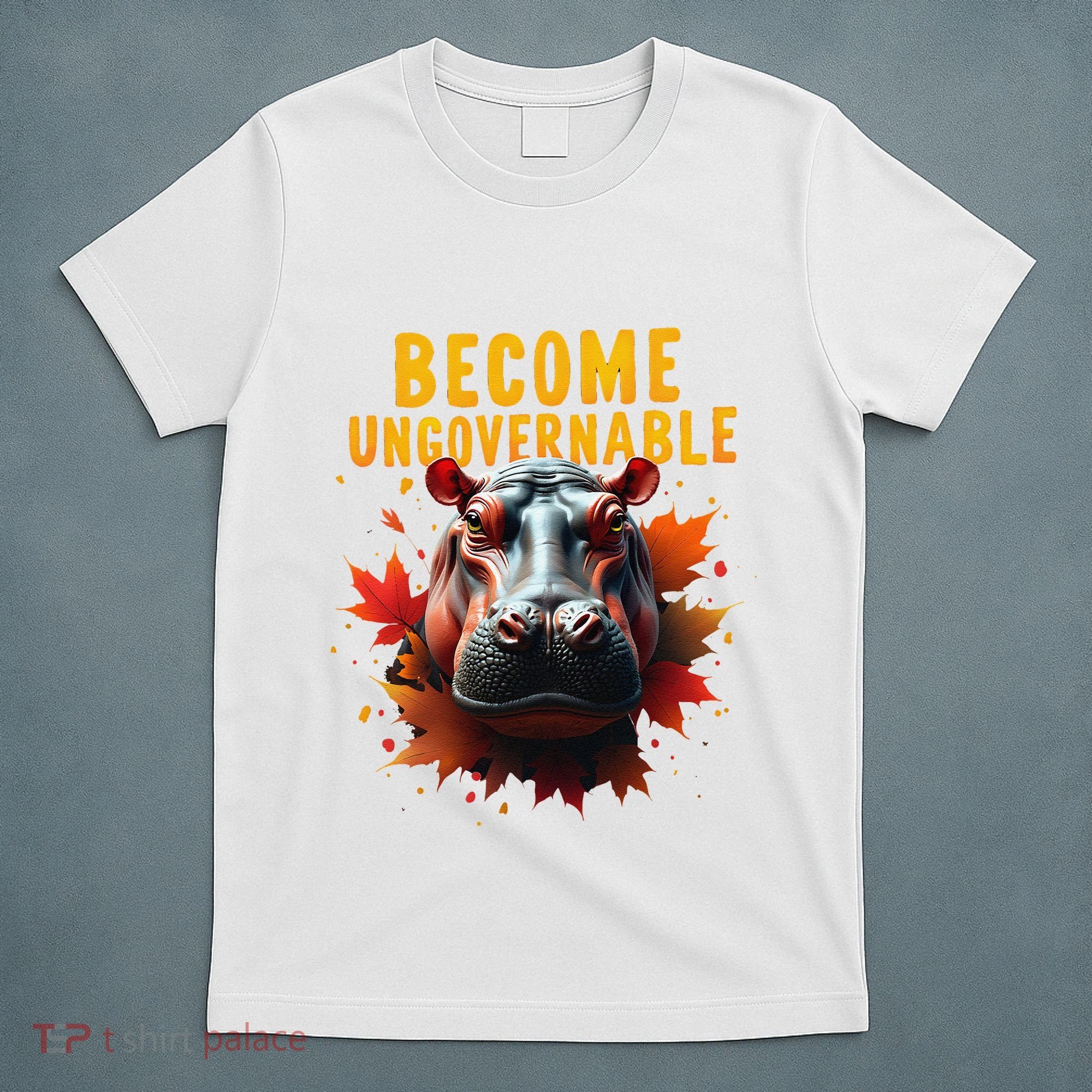Become Ungovernable Funny Baby Hippo Moo Deng Funny Groovy T-Shirt