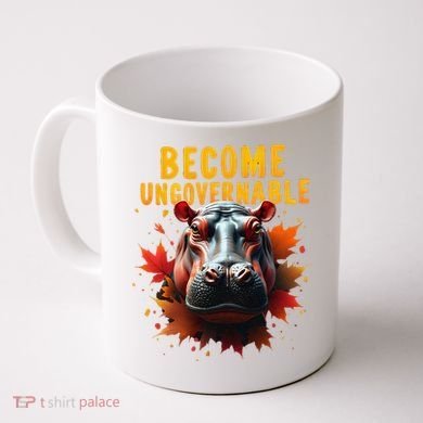 Become Ungovernable Funny Baby Hippo Moo Deng Funny Groovy Coffee Mug