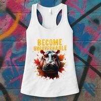 Become Ungovernable Funny Baby Hippo Moo Deng Funny Groovy Women's Tank Top thumb 3