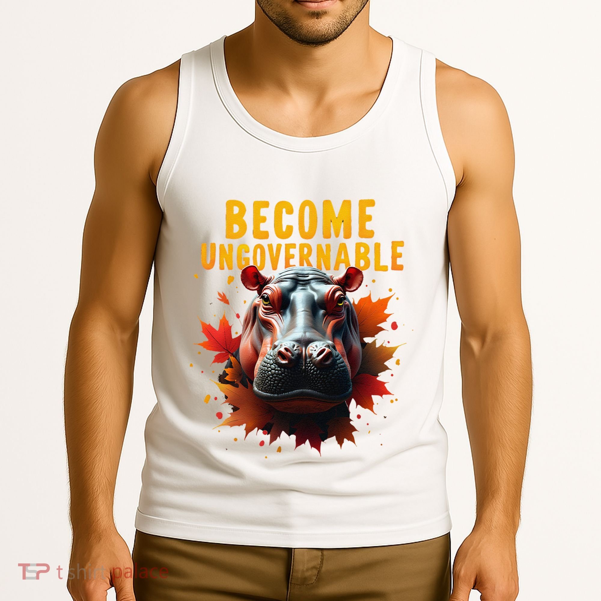 Become Ungovernable Funny Baby Hippo Moo Deng Funny Groovy Tank Top