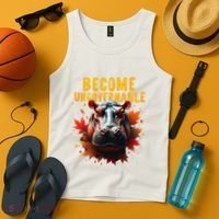 Become Ungovernable Funny Baby Hippo Moo Deng Funny Groovy Tank Top thumb 4