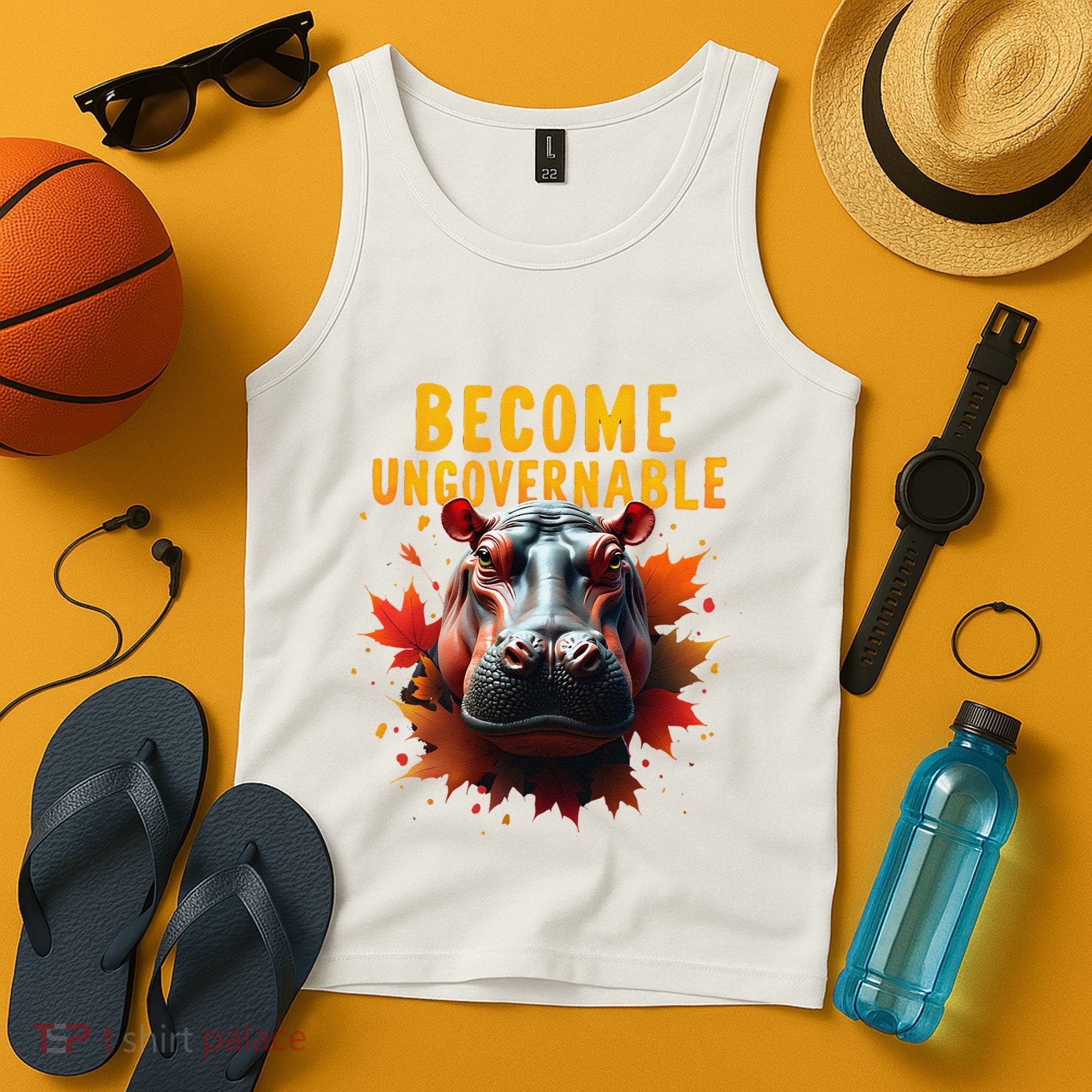 Become Ungovernable Funny Baby Hippo Moo Deng Funny Groovy Tank Top