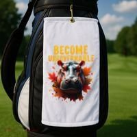 Become Ungovernable Funny Baby Hippo Moo Deng Funny Groovy Golf Towel thumb 2