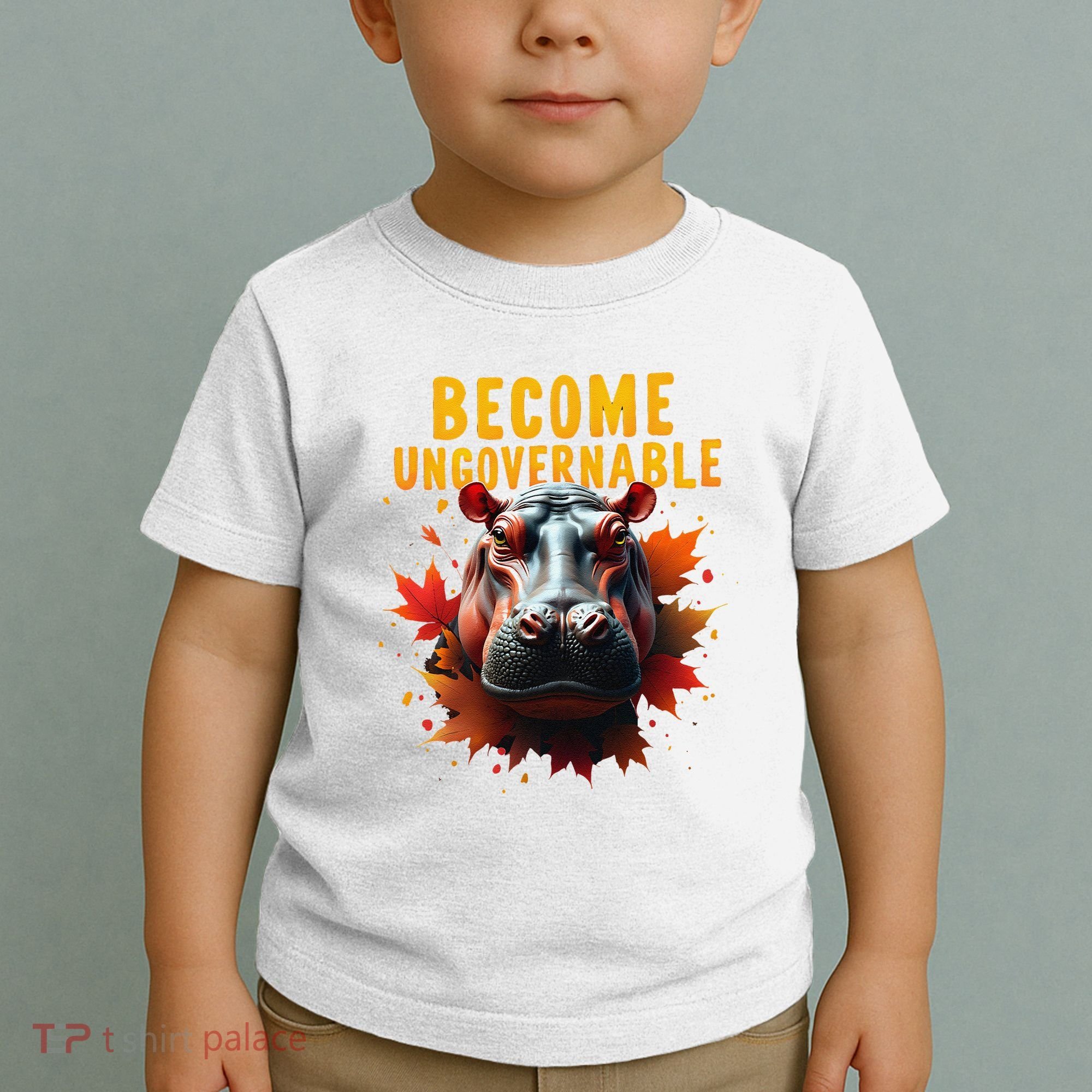 Become Ungovernable Funny Baby Hippo Moo Deng Funny Groovy Toddler T-Shirt