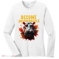 Become Ungovernable Funny Baby Hippo Moo Deng Funny Groovy Women's Long Sleeve Shirt thumb 0