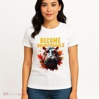 Become Ungovernable Funny Baby Hippo Moo Deng Funny Groovy Women's T-Shirt thumb 4