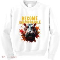 Become Ungovernable Funny Baby Hippo Moo Deng Funny Groovy Kids Sweatshirt thumb 0