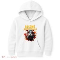 Become Ungovernable Funny Baby Hippo Moo Deng Funny Groovy Kids Hoodie thumb 0