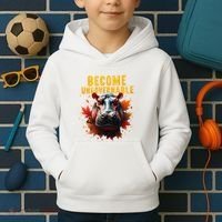 Become Ungovernable Funny Baby Hippo Moo Deng Funny Groovy Kids Hoodie thumb 2