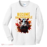 Become Ungovernable Funny Baby Hippo Moo Deng Funny Groovy Kids Long Sleeve Shirt thumb 0