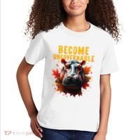 Become Ungovernable Funny Baby Hippo Moo Deng Funny Groovy Kids T-Shirt thumb 2