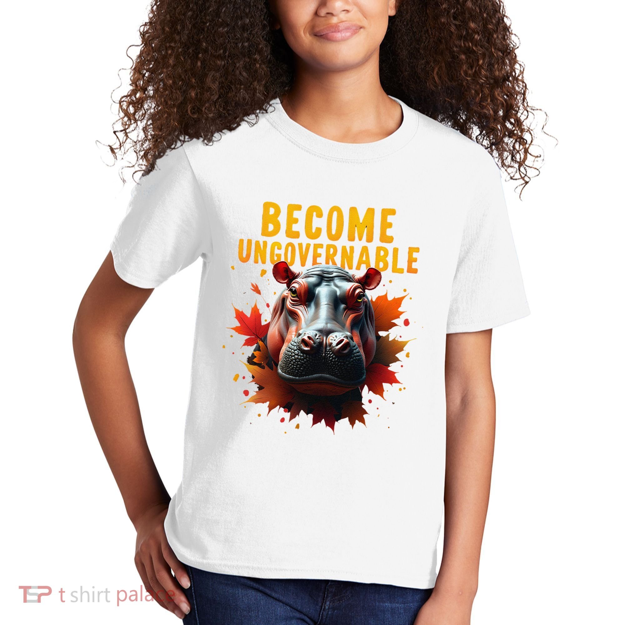 Become Ungovernable Funny Baby Hippo Moo Deng Funny Groovy Kids T-Shirt
