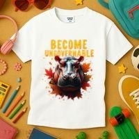 Become Ungovernable Funny Baby Hippo Moo Deng Funny Groovy Kids T-Shirt thumb 3