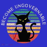 Become Ungovernable Funny Anarchy Cat Vintage Sunset T-Shirt thumb 7