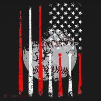Baseball USA Flag American Flag Vintage T-Shirt thumb 7