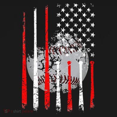 Baseball USA Flag American Flag Vintage Ornament
