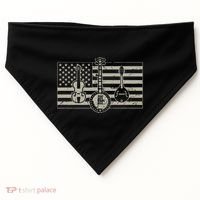 Bluegrass Usa Flag Guitar Banjo Mandolin USA-Made Doggie Bandana thumb 0
