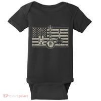 Bluegrass Usa Flag Guitar Banjo Mandolin Baby Bodysuit thumb 0