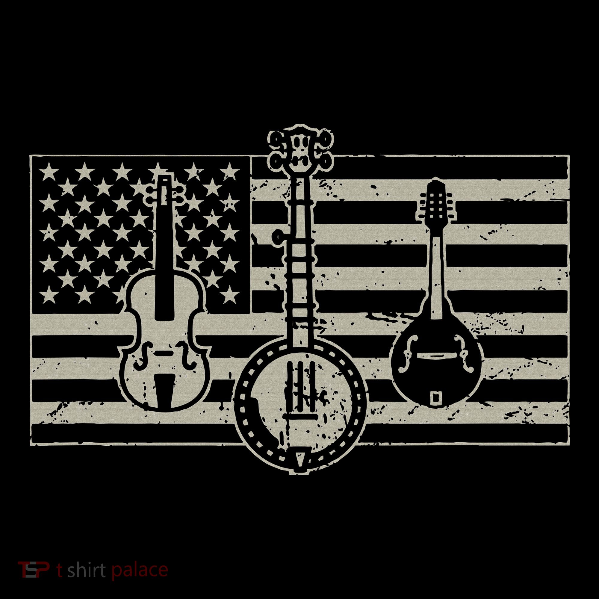 Bluegrass Usa Flag Guitar Banjo Mandolin Baby Bodysuit