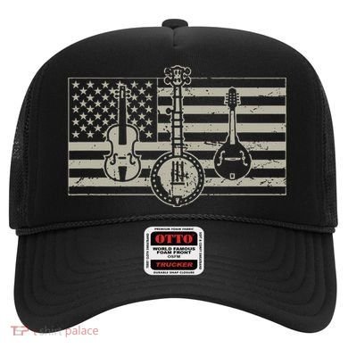 Bluegrass Usa Flag Guitar Banjo Mandolin Hat