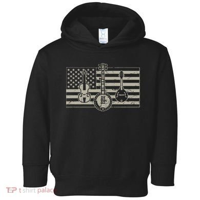 Bluegrass Usa Flag Guitar Banjo Mandolin Toddler Hoodie