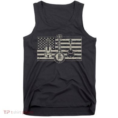 Bluegrass Usa Flag Guitar Banjo Mandolin Tank Top