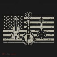 Bluegrass Usa Flag Guitar Banjo Mandolin Women's Long Sleeve Shirt thumb 2