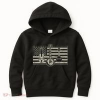Bluegrass Usa Flag Guitar Banjo Mandolin Kids Hoodie thumb 0