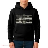 Bluegrass Usa Flag Guitar Banjo Mandolin Kids Hoodie thumb 4