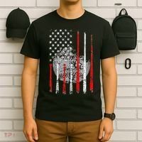 Baseball Usa Flag American Flag Patriotic T-Shirt thumb 6
