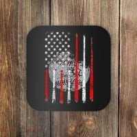 Baseball Usa Flag American Flag Patriotic Coaster thumb 0