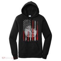 Baseball Usa Flag American Flag Patriotic Women's Hoodie thumb 0