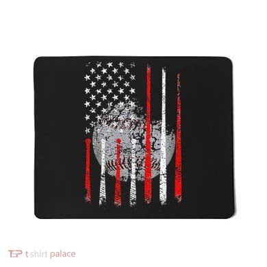 Baseball Usa Flag American Flag Patriotic Mousepad