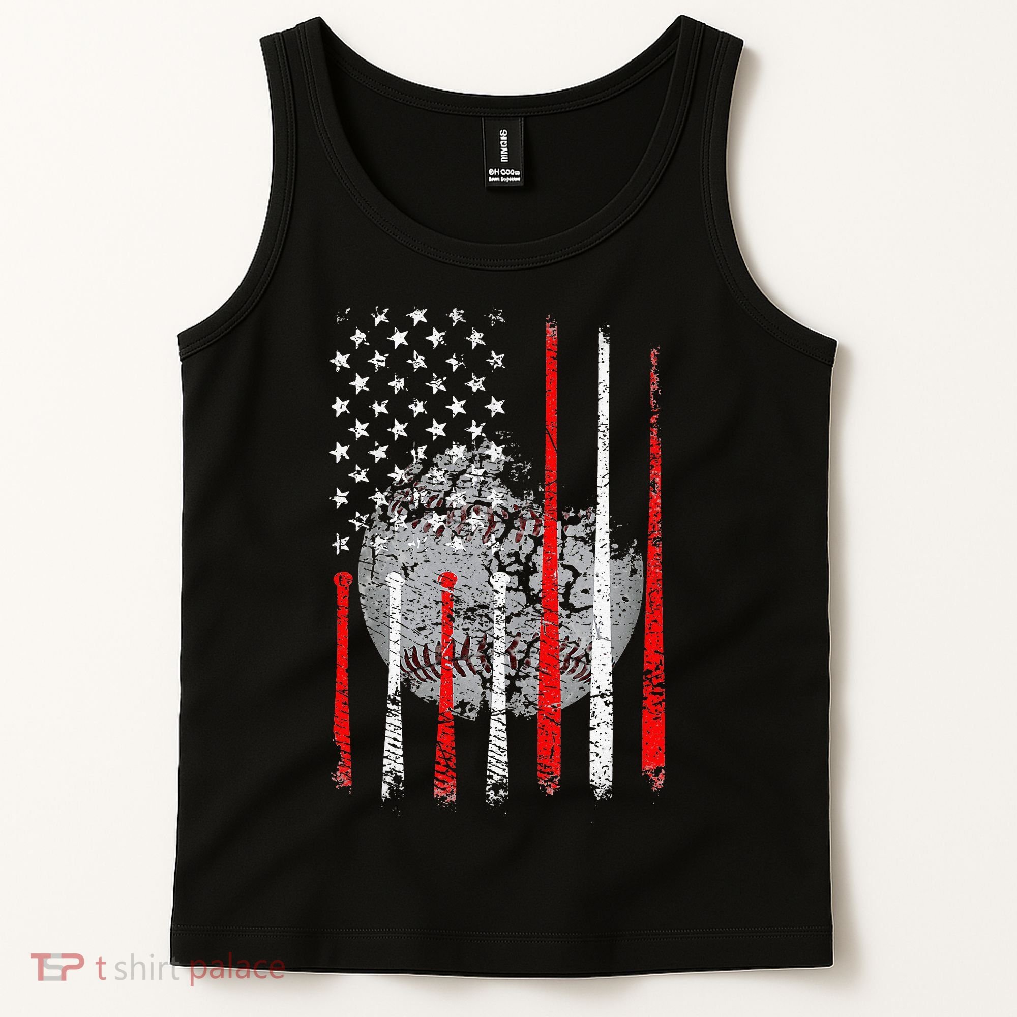 Baseball Usa Flag American Flag Patriotic Tank Top