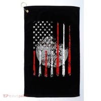 Baseball Usa Flag American Flag Patriotic Golf Towel thumb 0