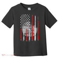 Baseball Usa Flag American Flag Patriotic Toddler T-Shirt thumb 0