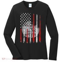 Baseball Usa Flag American Flag Patriotic Women's Long Sleeve Shirt thumb 0