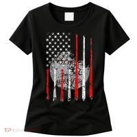 Baseball Usa Flag American Flag Patriotic Women's T-Shirt thumb 0