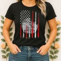 Baseball Usa Flag American Flag Patriotic Women's T-Shirt thumb 2